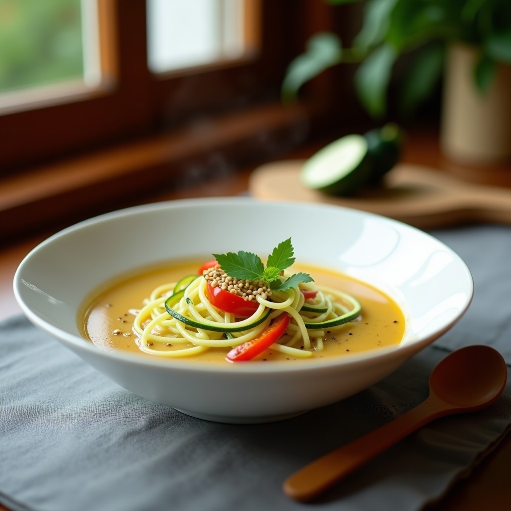 Sopa de Fideo de Calabacín y Jengibre: Receta Sin Gluten y Antiinflamatoria en Thermomix