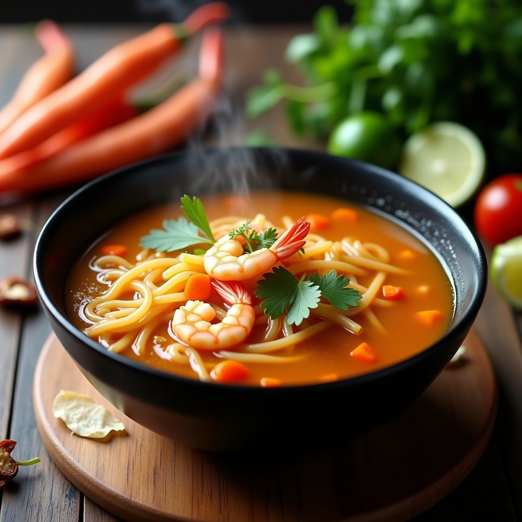 Sopa de Fideo con Caldo de Camarón y Chile Pasilla: Receta Mexicana en 20 Minutos y Sin Lácteos
