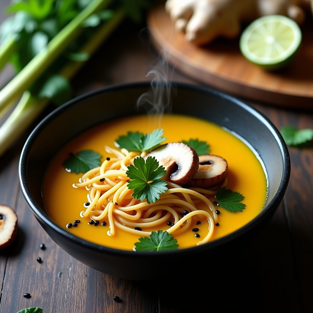 Sopa de Fideos de Arroz con Jengibre y Cúrcuma: Receta Detox en Olla Express