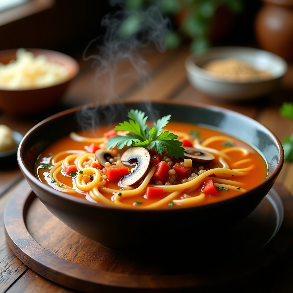 Sopa de Fideos de Lentejas y Jengibre: Receta China Depurativa en Olla Rápida