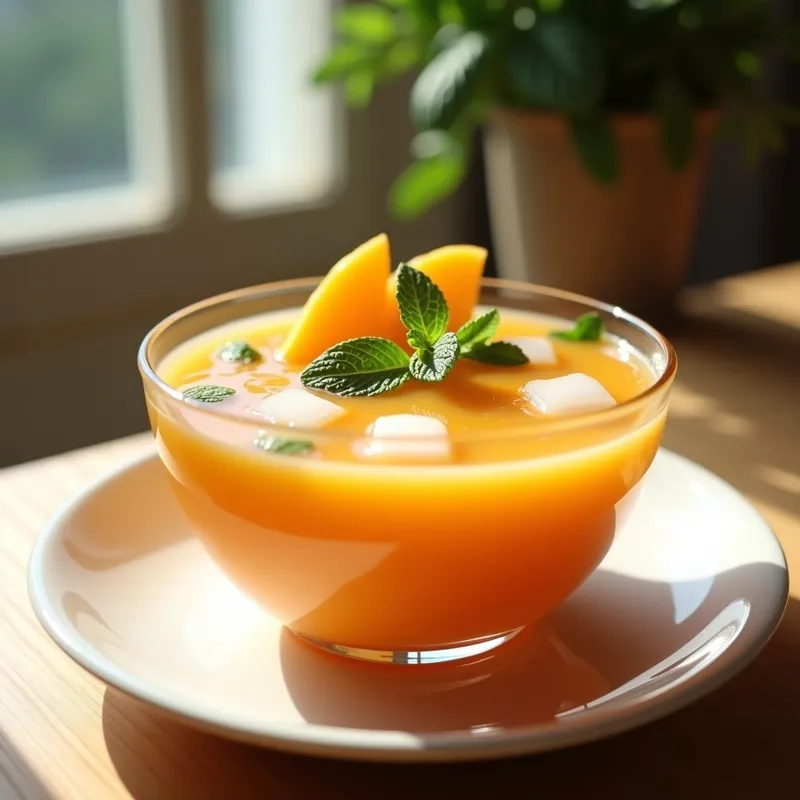 Sopa Fría de Melocotón y Hierbabuena: Receta Refrescante y Sin Azúcar Añadido