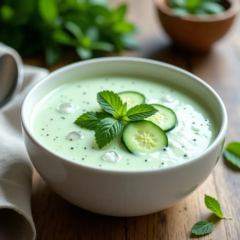 Sopa Fría de Pepino y Yogur con Menta: Receta para Ayuno Intermitente y Digestión Ligera