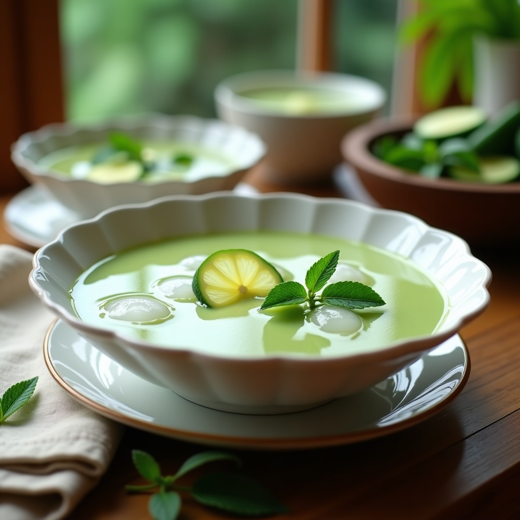 Sopa Fría de Pepino y Mentira (Hierba Luisa): Receta Colombiana Refrescante en 10 Minutos