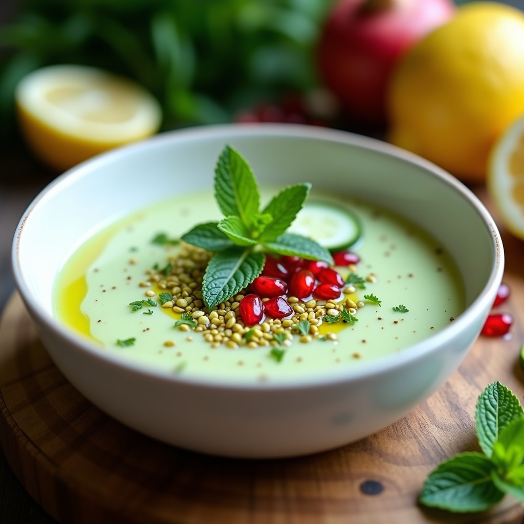 Sopa Fría de Pepino y Yogur con Mentol: Gazpacho Turco Vegano Sin Cocción