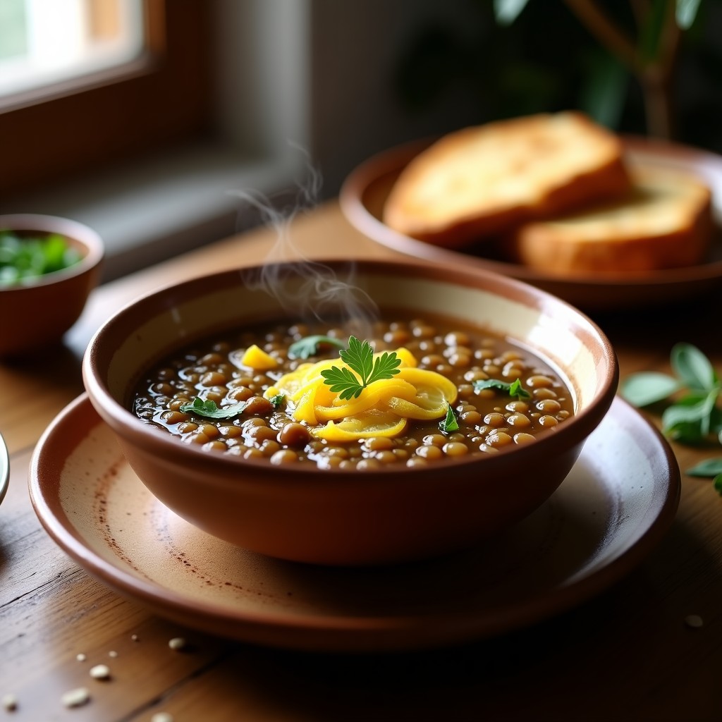 Sopa de Lentejas Pardina y Limón Confitado: Receta Española de Invierno en Olla Exprés