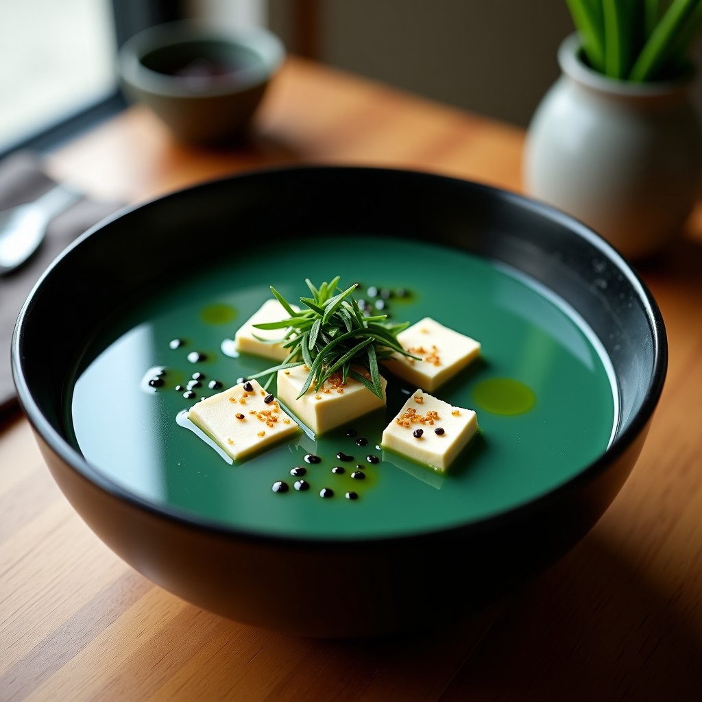 Sopa de Miso con Espirulina y Tofu Silken: Receta Japonesa Superalimenticia en 10 Minutos
