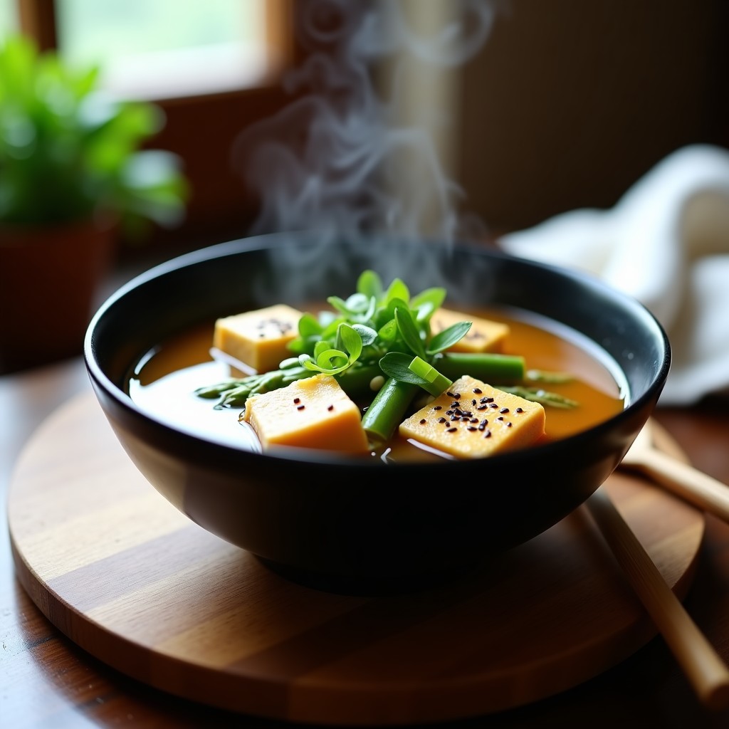 Sopa de Miso con Tofu y Espárragos: Receta Japonesa en Instant Pot en 15 Minutos
