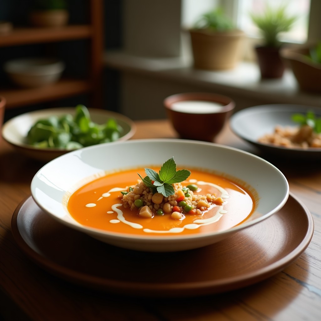 Sopa Tailandesa de Coco y Cacahuete: Receta en Airfryer en 15 Minutos con Toque Auténtico