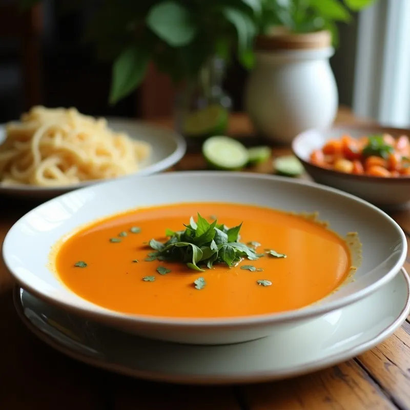 Sopa Thai de Coco y Curry Rojo: Receta Vegana Ultracremosa en 25 Minutos