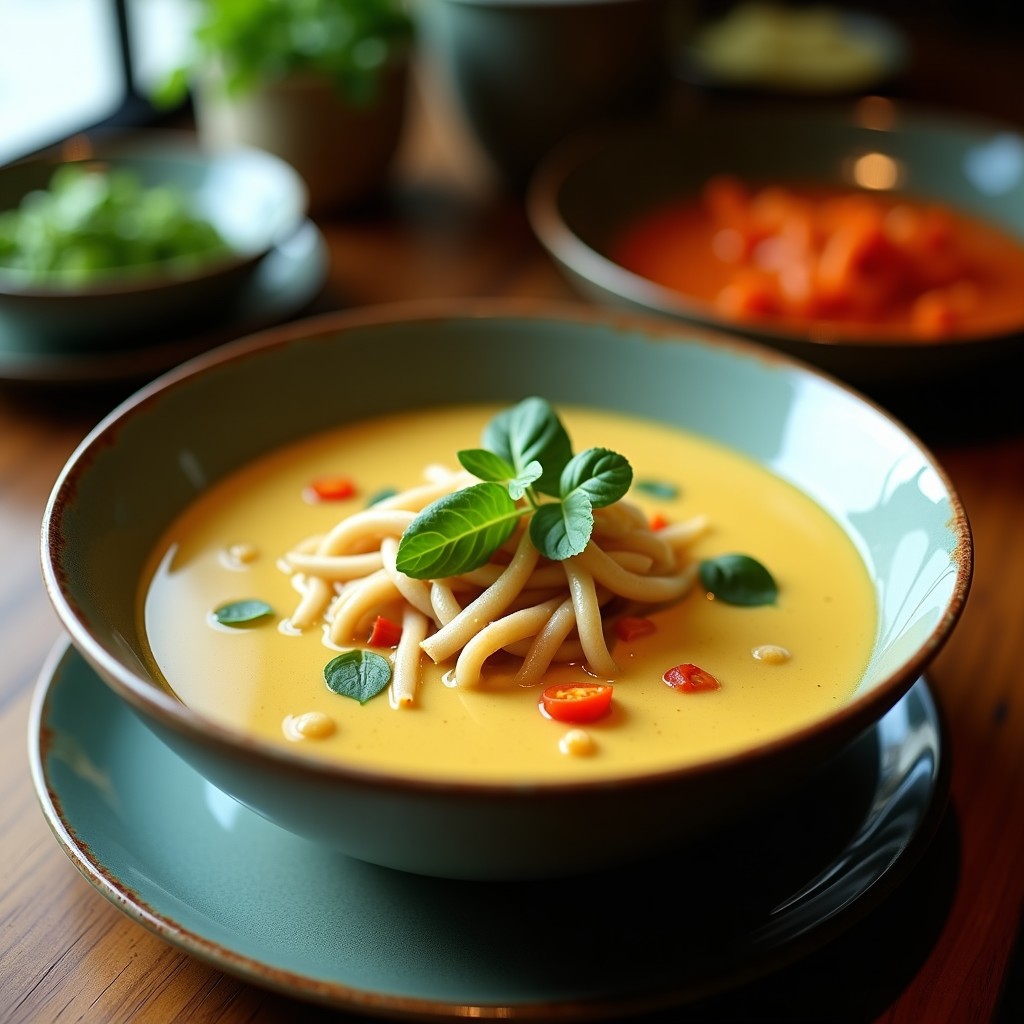 Sopa Thai de Coco y Curry Verde: Receta Cremosa en 25 Minutos con Toque Exótico