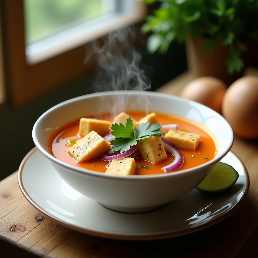 Sopa Tailandesa de Lemongrass y Tofu Crujiente: Receta Auténtica y Reconfortante en 25 Minutos