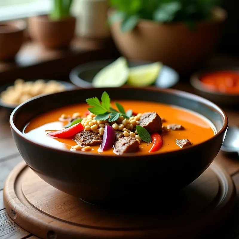 Sopa Thai Panang Curry con Ternera: Receta en Airfryer Ultracremosa y Sin Esfuerzo