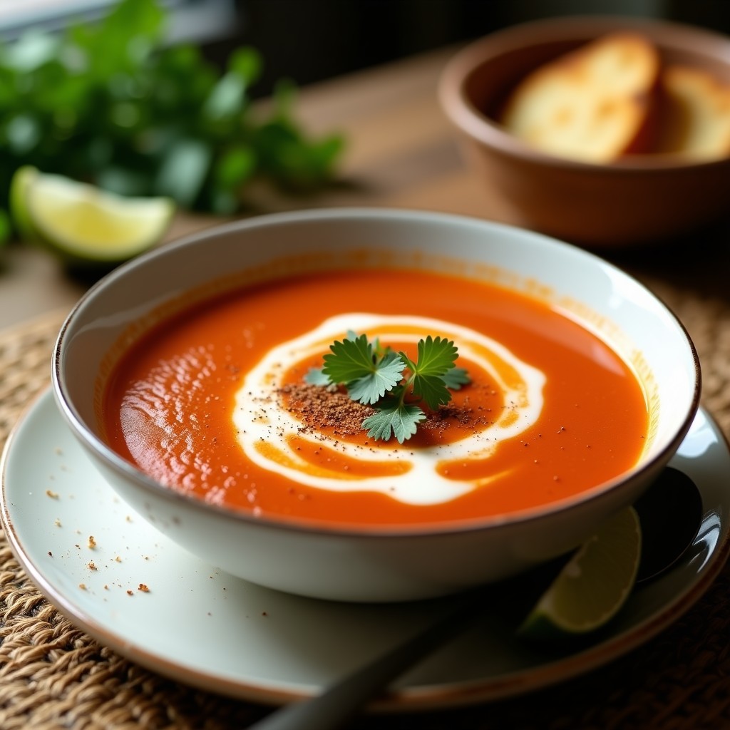Sopa de tomate asado y pimienta de Jamaica: Receta en olla exprés con toque caribeño