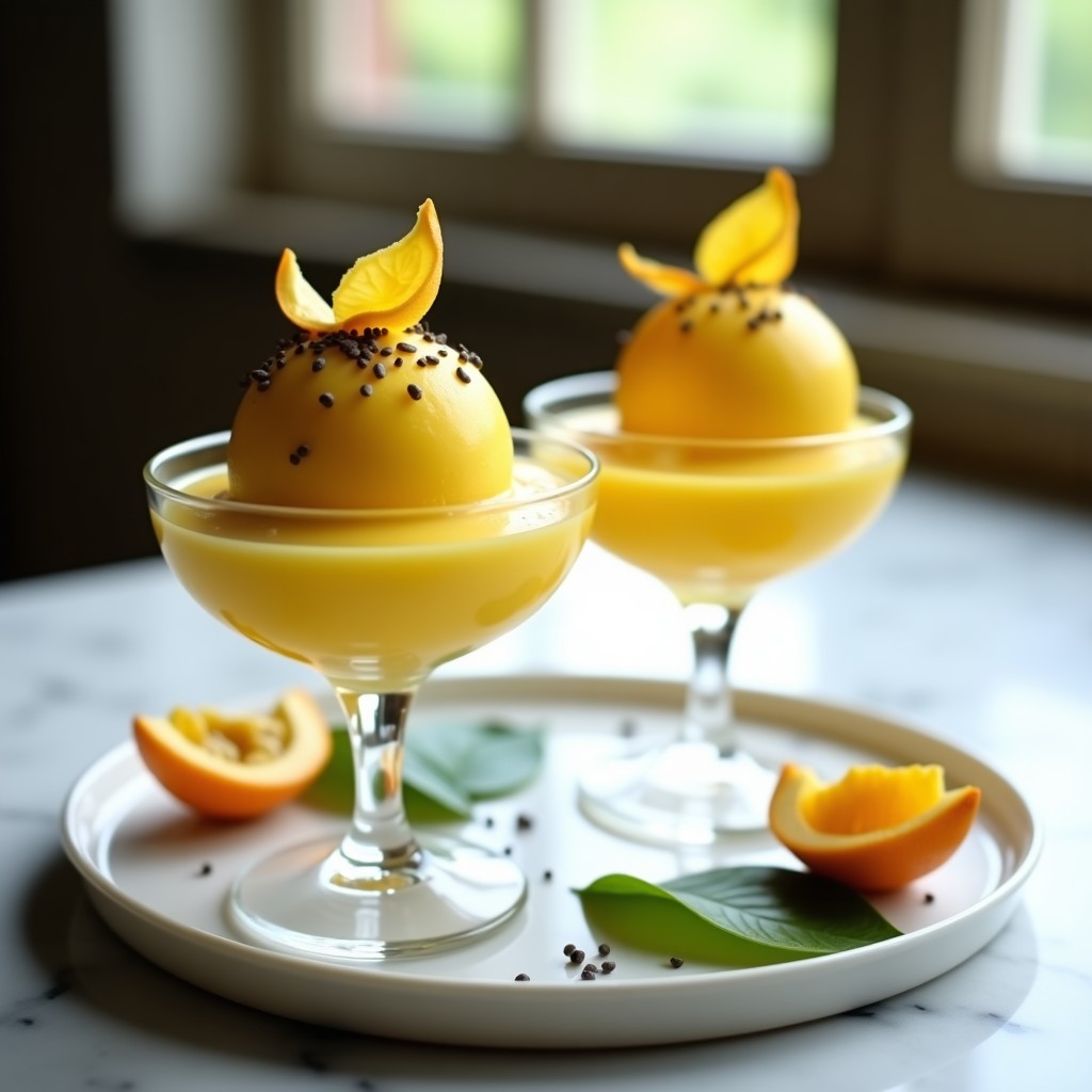 Sorbete de Maracuyá y Jengibre con Semillas de Chía: Postre Tropical Sin Azúcar en 3 Ingredientes