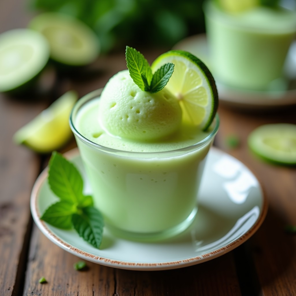 Sorbete de Pepino y Lima con Aloe Vera: Postre Detox Sin Azúcar en 5 Minutos