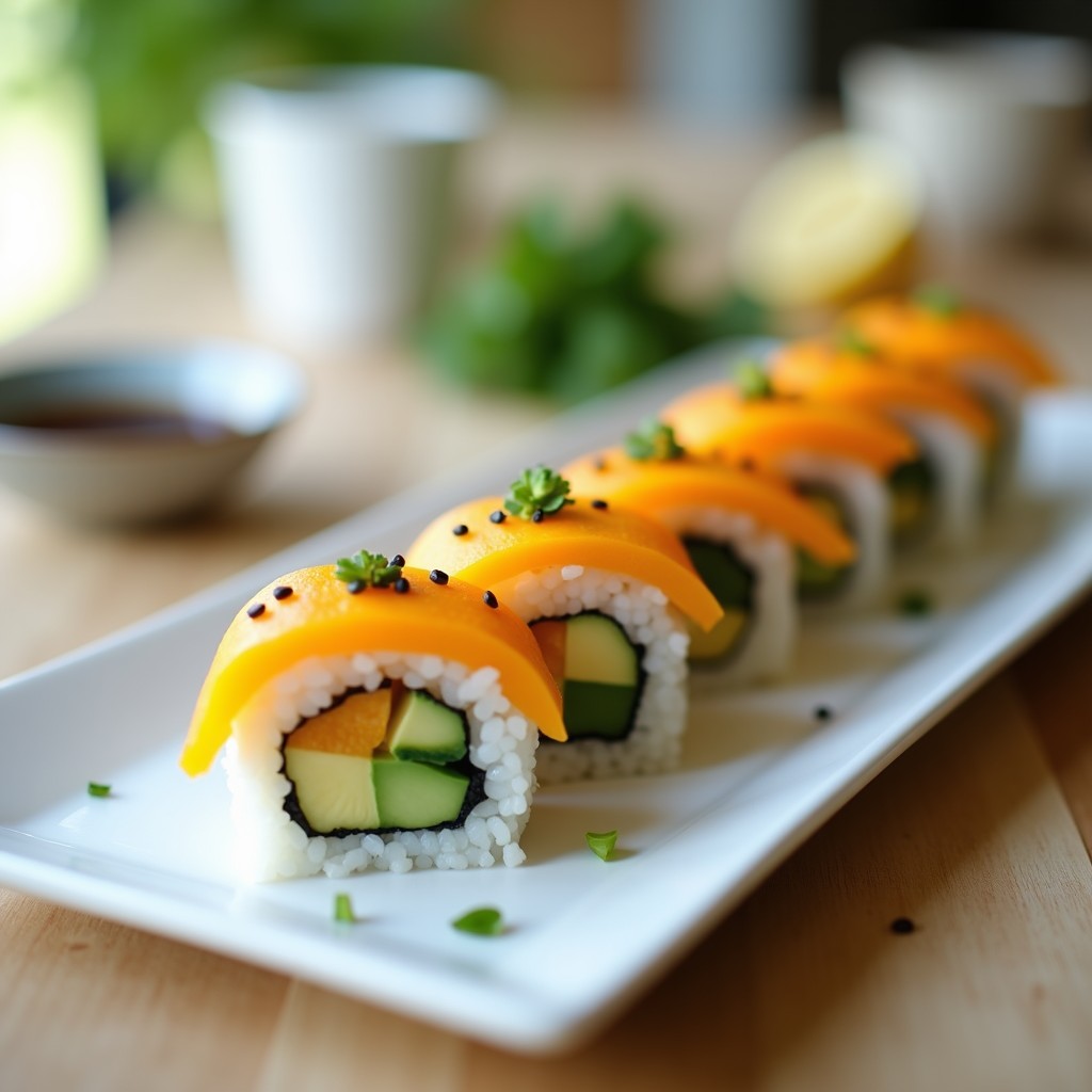 Sushi de Mango y Aguacate con Arroz de Coliflor: Receta Baja en Carbohidratos y Sin Gluten