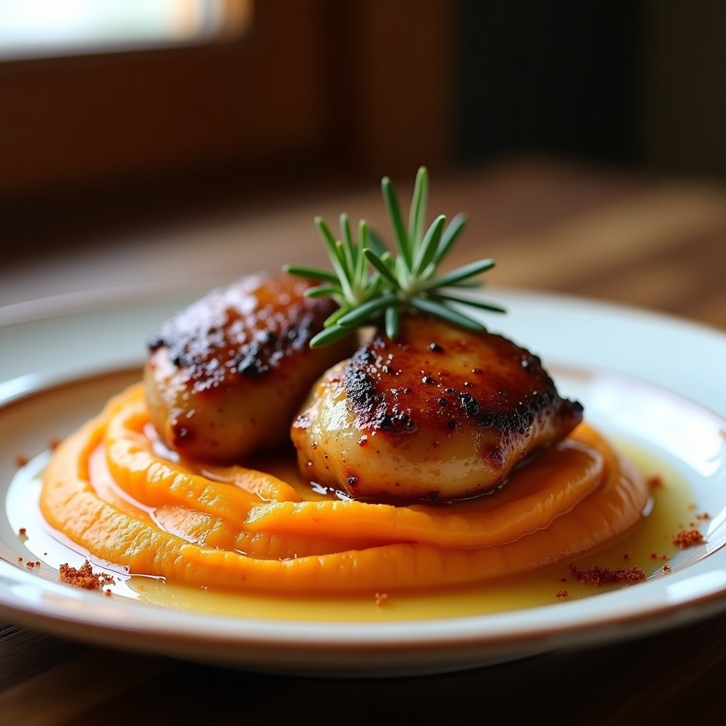 Tacones de Pollo al Whisky y Miel con Puré de Camote: Receta en Olla Lenta en 2 Horas