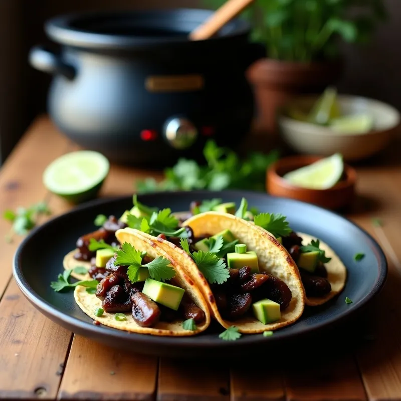 Tacos Ahumados de Hongos Shimeji: Receta en Olla Lenta con Sabor a Leña
