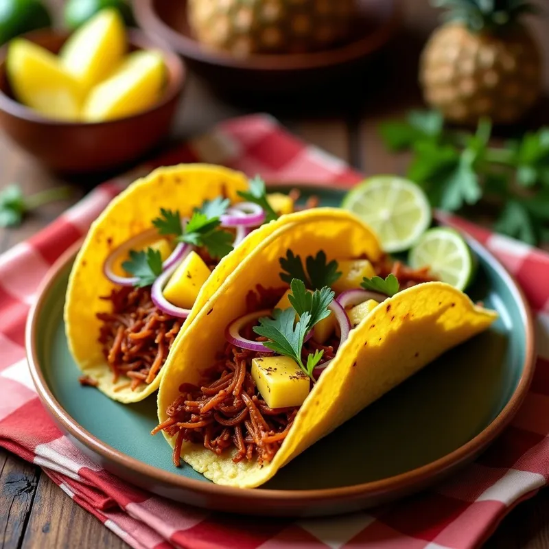 Tacos al Pastor Veganos: Receta en Olla Lenta con Piña y Chipotle