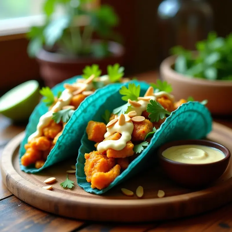 Tacos de Butter Chicken: Fusión India-Mexicana con Salsa de Mango y Yogur