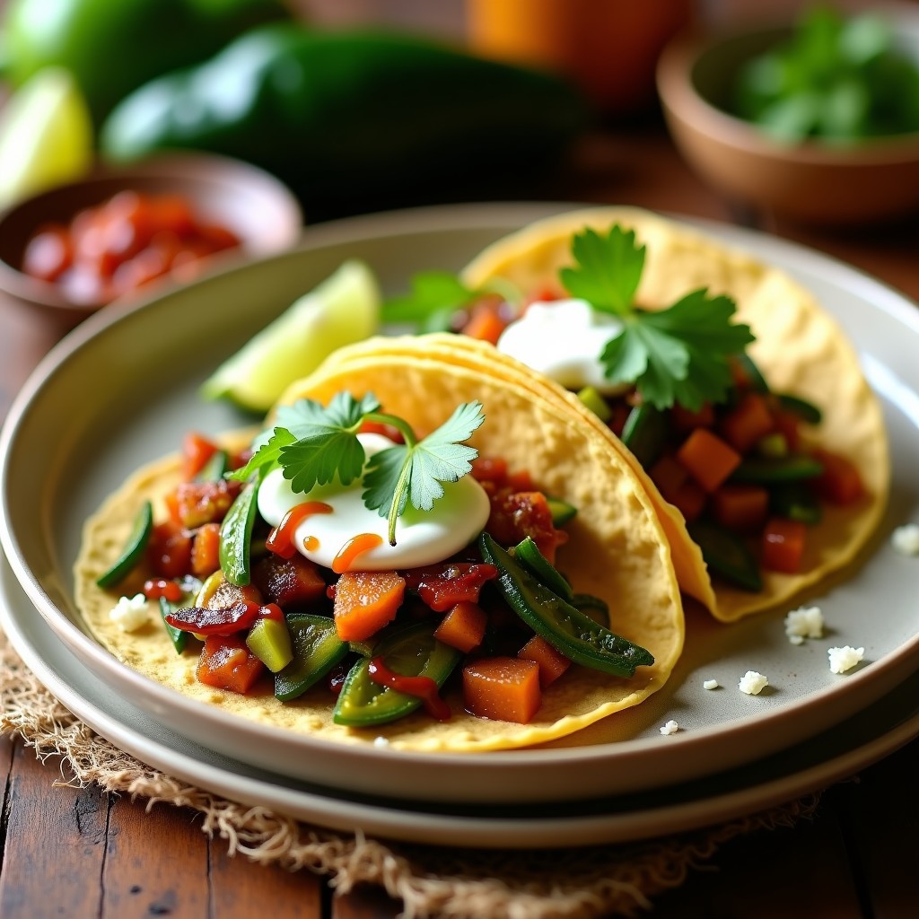 Tacos de Chayote y Rajas con Chipotle: Receta Mexicana Low Carb en 25 Minutos