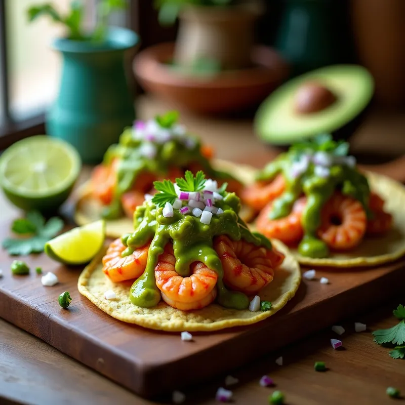 Tacos de Camarón Ahumado: Receta con Salsa Verde y Toque Gourmet en 20 Minutos