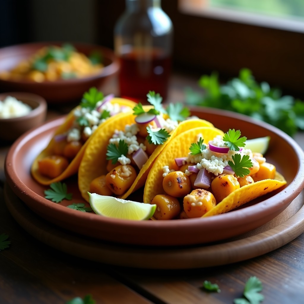 Tacos de Elote Asado con Mayonesa de Chipotle: Receta Mexicana Vegetariana en Airfryer