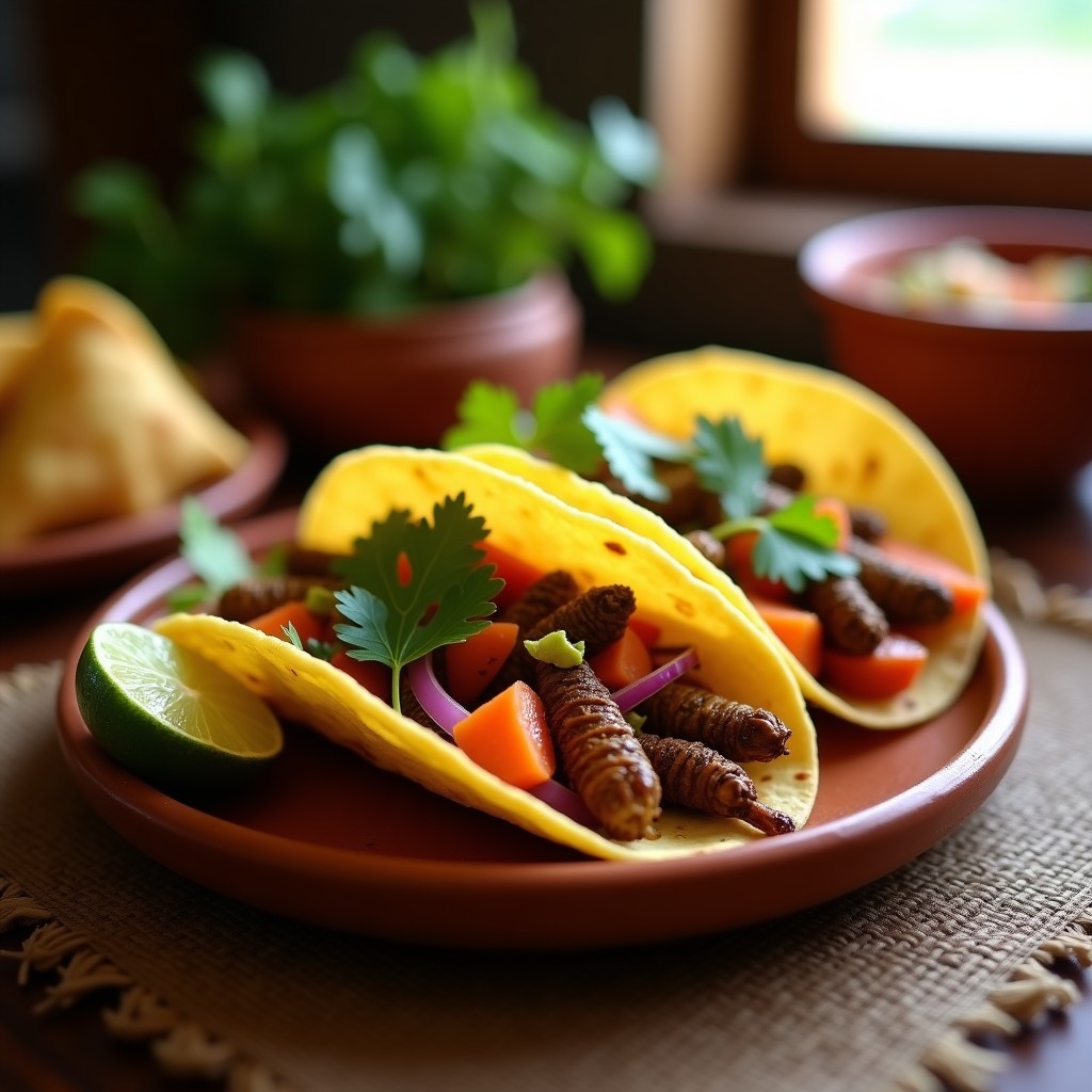 Tacos de Insectos Escabechados: Receta Mexicana Alta en Proteína y Sostenible en Airfryer