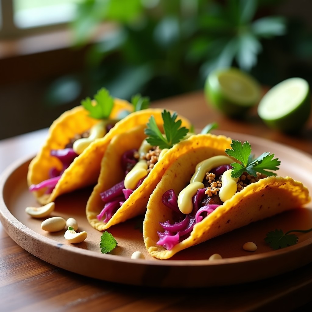 Tacos de Palmito Pupunha y Salsa de Cupuaçu: Receta Brasileira Vegana en Airfryer