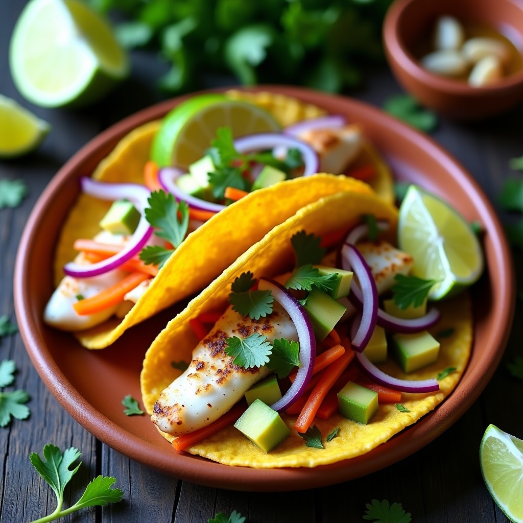 Tacos de Pescado Blanco en Escabeche de Limón y Cilantro: Receta Mexicana en 20 Minutos