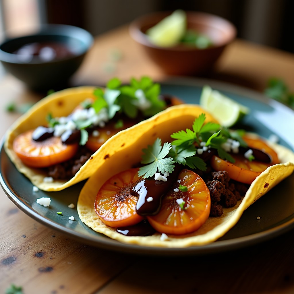 Tacos de Plátano Macho con Mole Negro: Receta Vegana y Sin Gluten en Airfryer