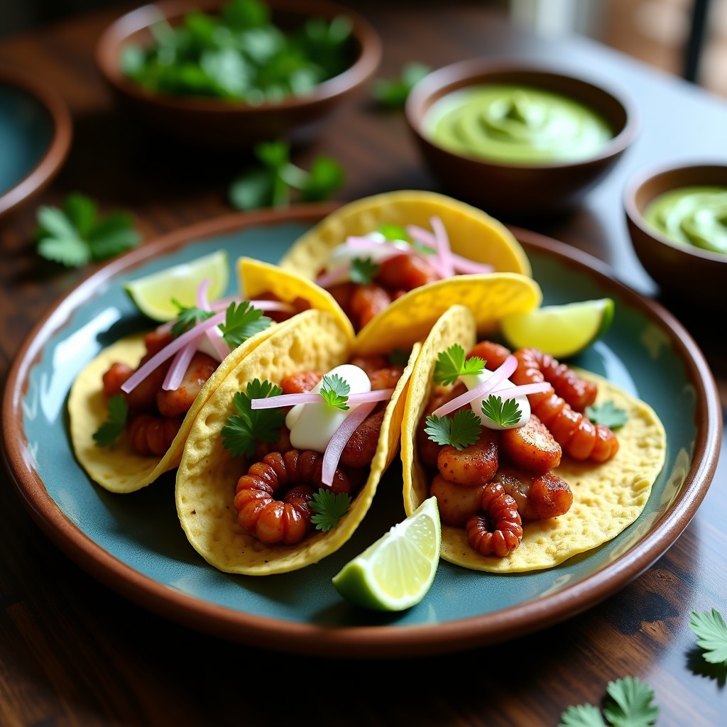 Tacos de Pulpo al Ajillo con Puré de Aguacate: Receta Gourmet en 20 Minutos