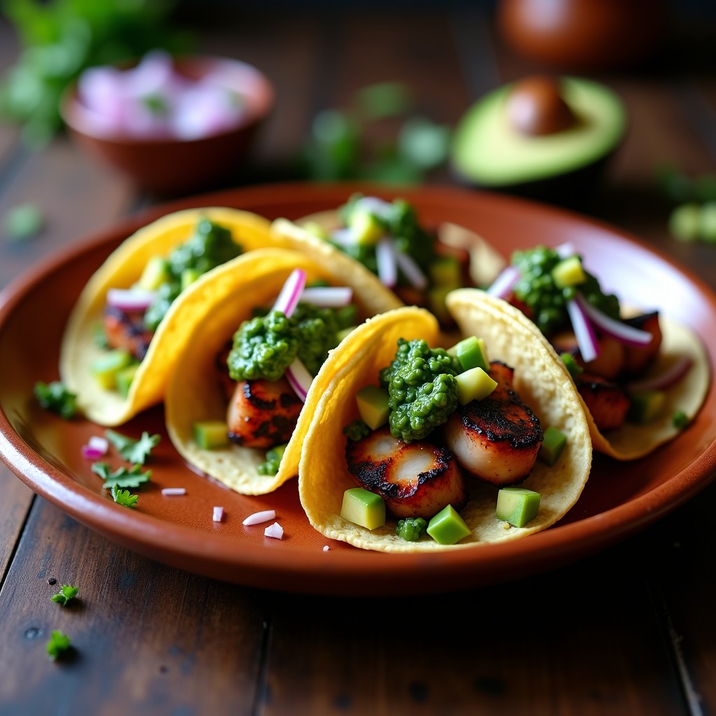Tacos de Pulpo a la Parrilla con Chimichurri de Cilantro: Receta Mexicana-Argentina