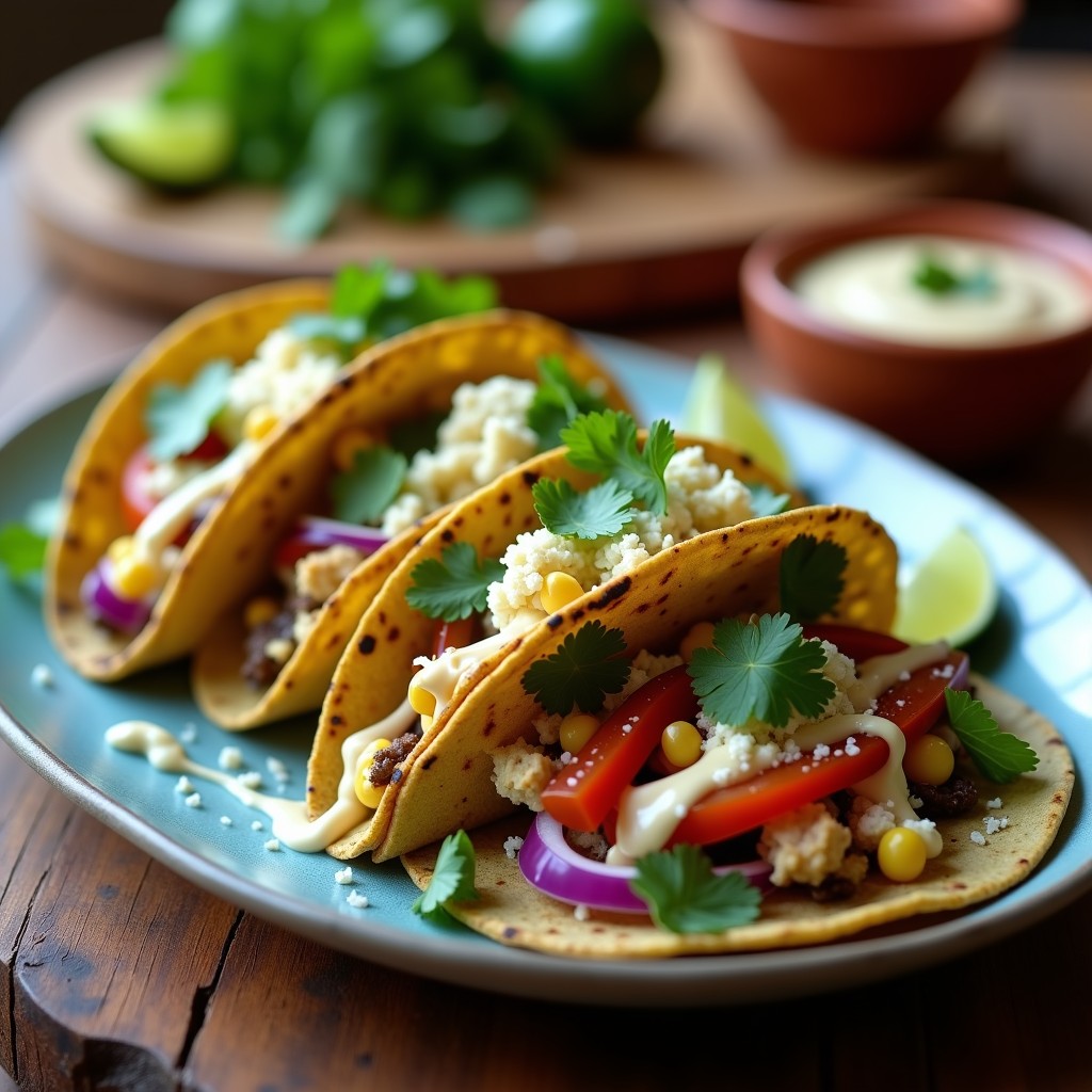 Tacos de Tamal de Elote con Rajas y Crema de Chile Chipotle: Receta Mexicana Sin Gluten