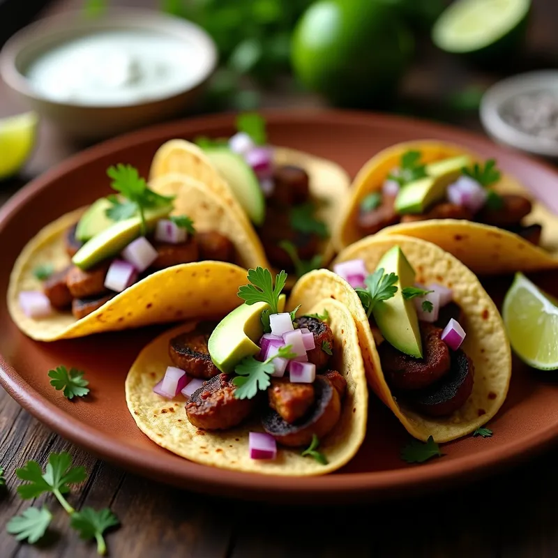 Tacos Veganos de Champiñones al Chipotle: Receta en Airfryer Crujiente y Picante