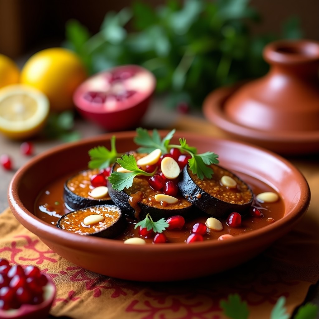 Tajín de Berenjena Ahumada y Granados: Receta Marroquí en Olla Lenta con Toque Dulce
