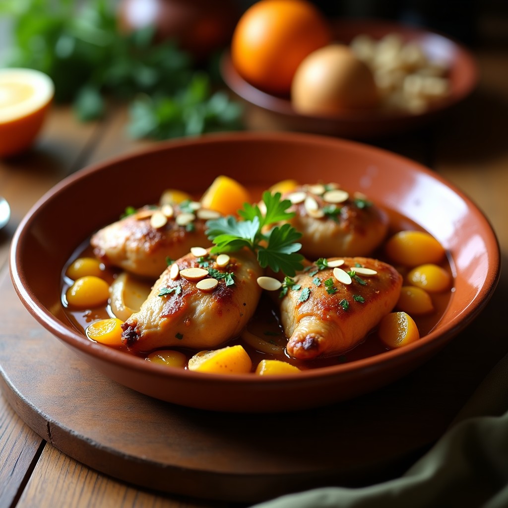 Tajine de Pollo con Cítricos Confitados: Receta Marroquí en Olla Express Sin Aceite