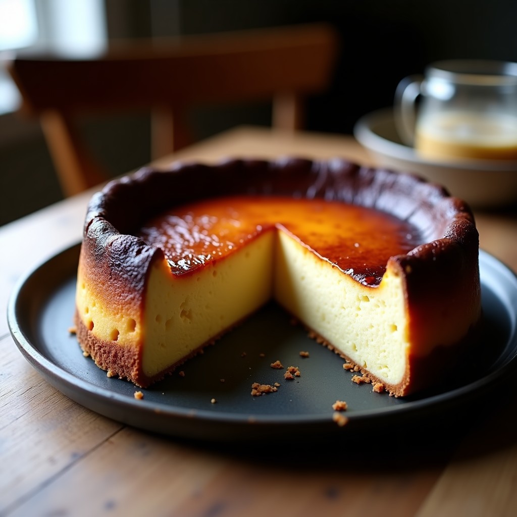 Tarta de Queso Vasca Cremosa y Quemada: La Receta Virales Más Fácil