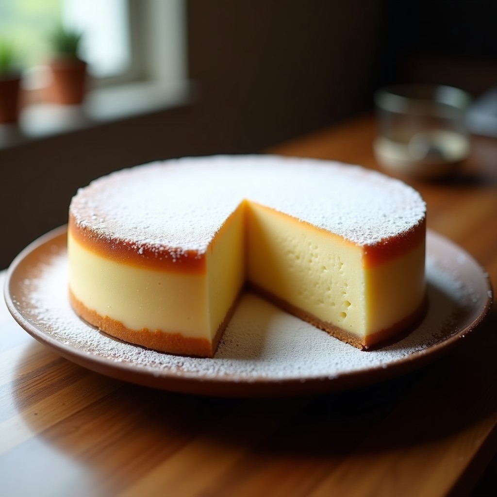 Tarta de queso japonesa esponjosa recién horneada, con una textura ligera y un sabor delicioso