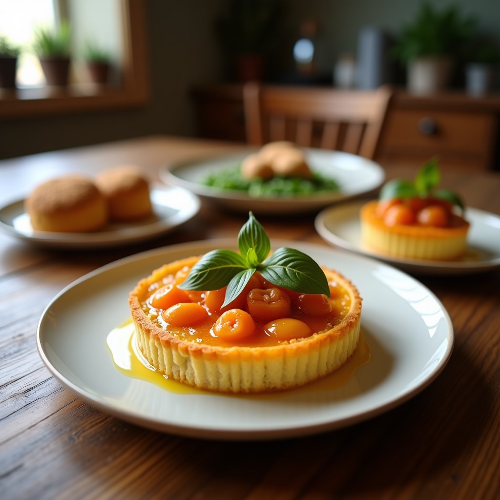 Tarta salada dorada en molde de tarta con base crujiente de harina de arroz y almendras, rellena de espinacas y hongos ostra en salsa cremosa de queso feta, receta Thermomix.