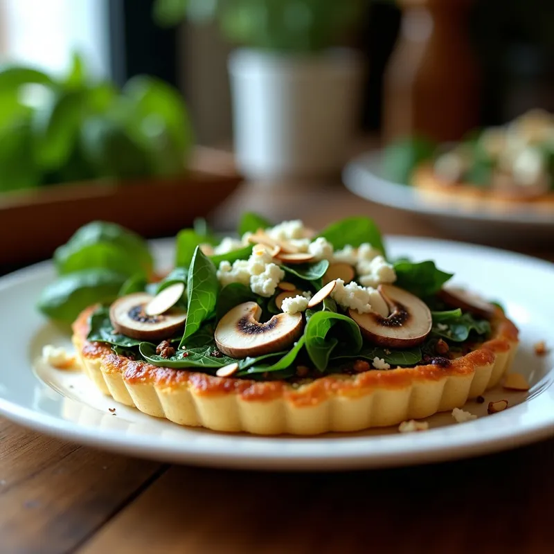 Tarta Salada de Espinacas y Hongos Portobello: Receta Sin Masa y Alta en Proteína