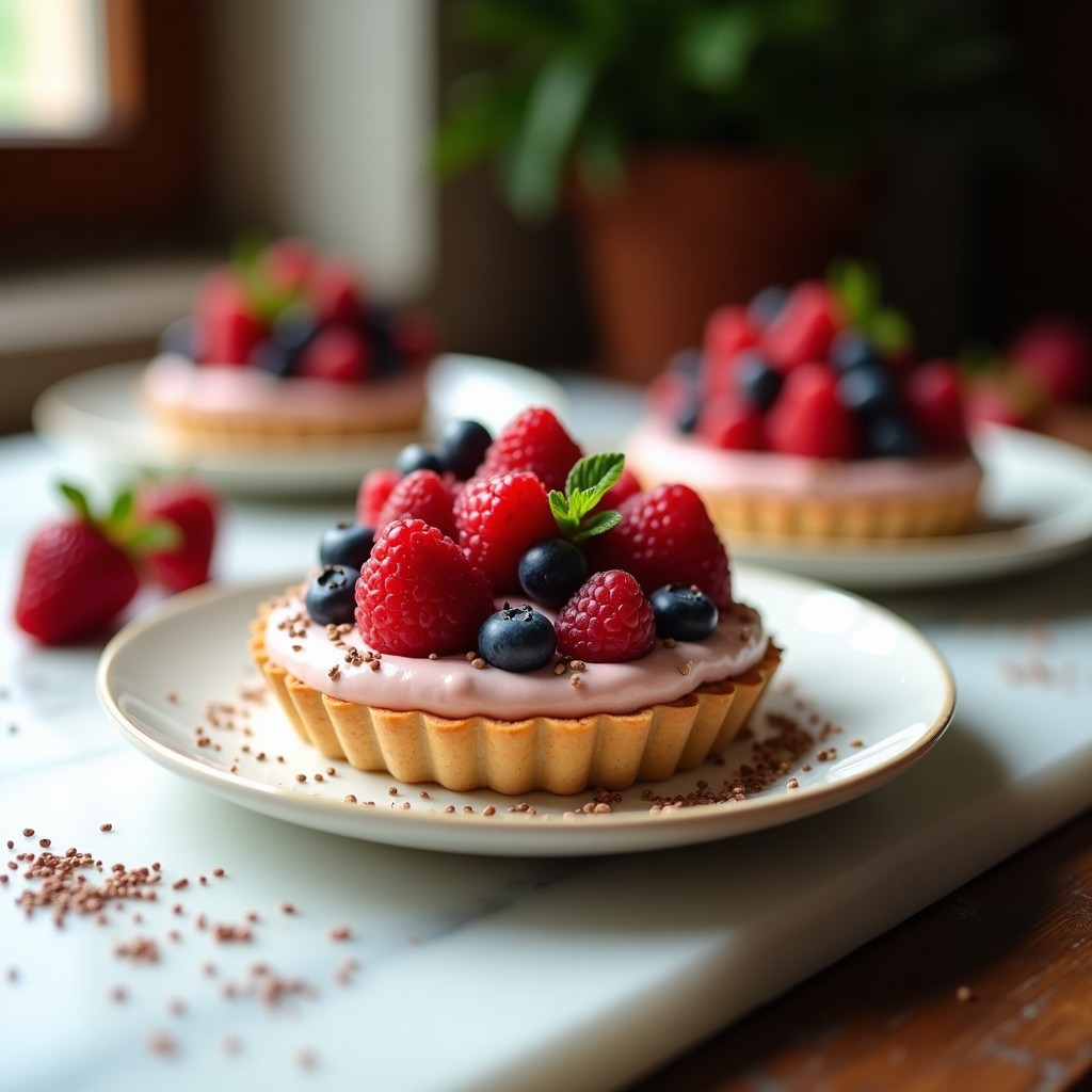 Tartaleta de Aquafaba y Frutos Rojos: Postre Vegano Sin Gluten y Sin Horno