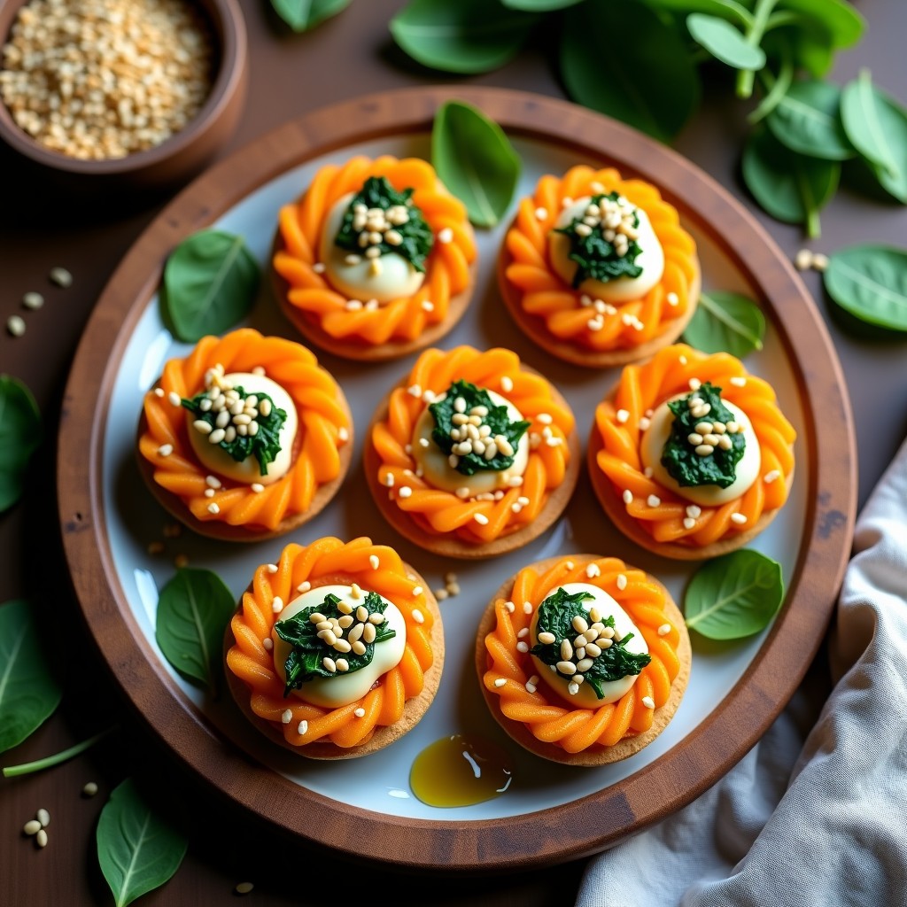 Tartaleta de Batata y Espinacas con Crema de Anacardos: Receta Vegana Sin Horno
