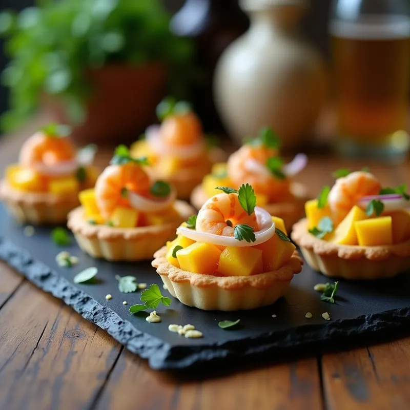 Tartaletas de Crustáceos con Mango y Chile: Receta Gourmet en 30 Minutos