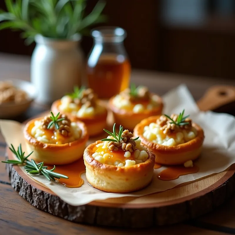 Tartaletas de Queso de Cabra y Miel Ahumada: Receta en Horno Crujiente y Elegante