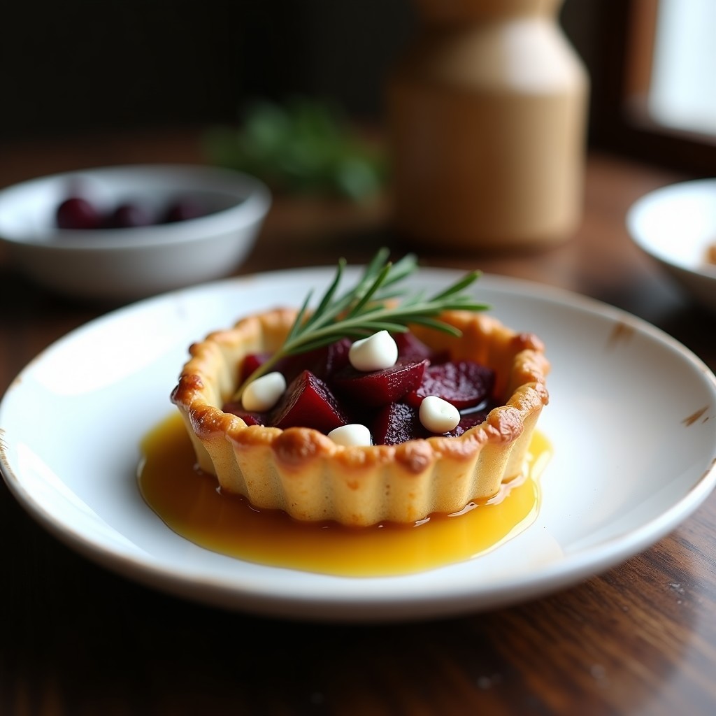 Tartaleta de Queso de Cabra y Remolacha: Receta Francesa Sin Harina con Crujiente de Nueces