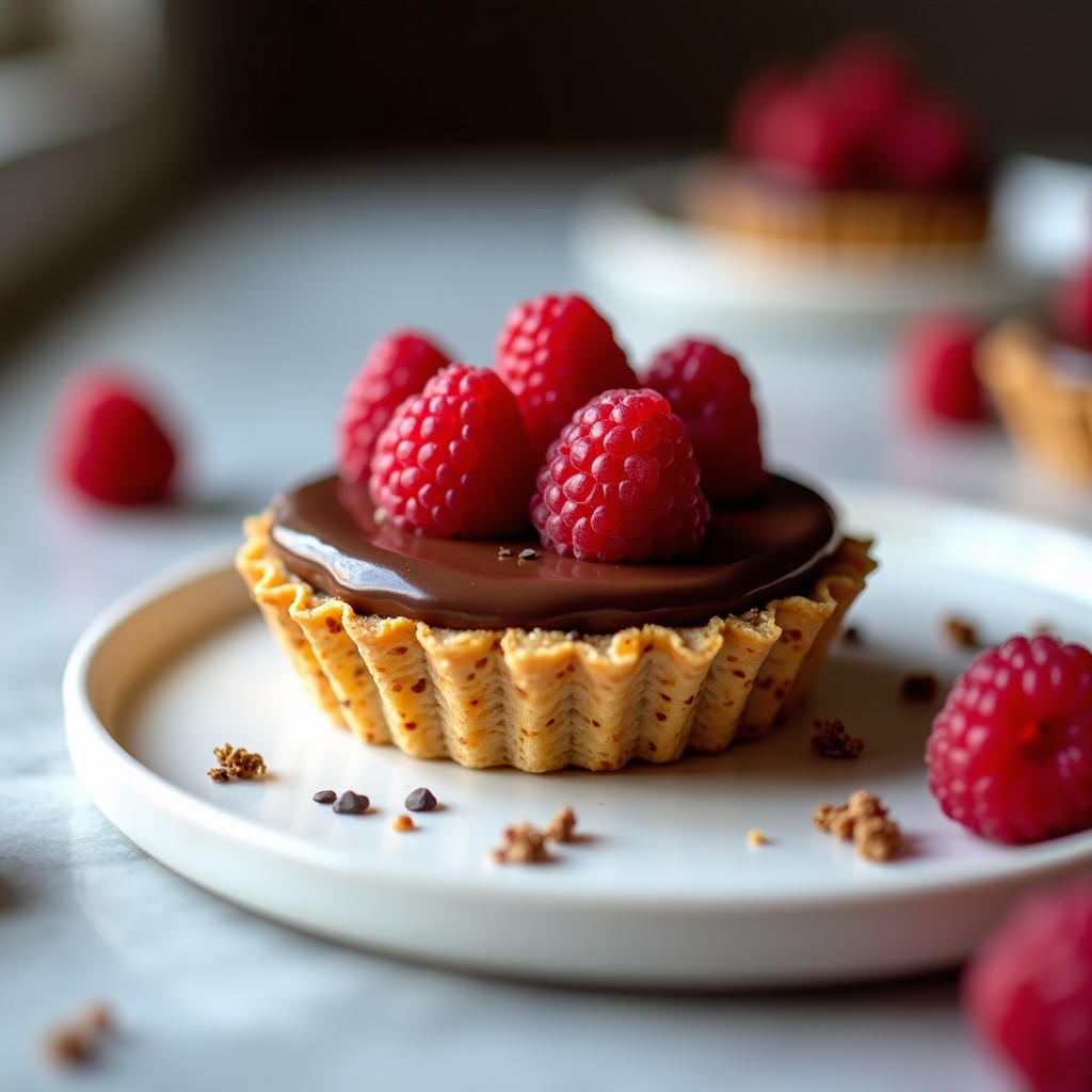 Tartaleta de Quinoa y Chocolate Negro con Frambuesas: Postre Keto Sin Horno