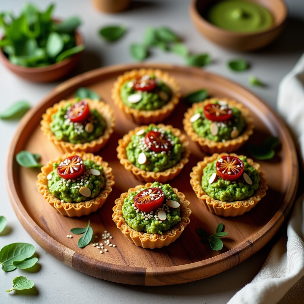 Tartaleta de Quinoa y Pesto de Arúgula con Tomates Secos: Entrante Vegano y Sin Horno