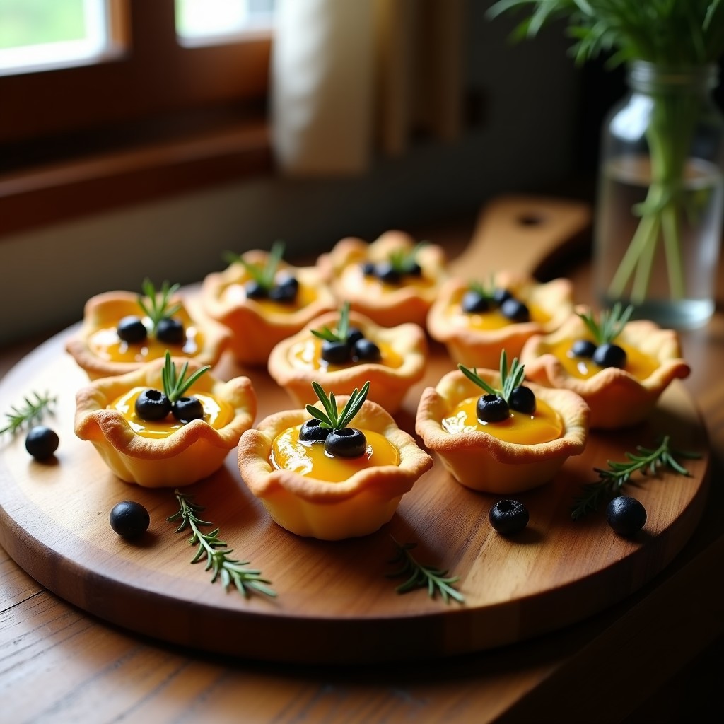 Tartaletas de Aceitunas Negras y Queso de Cabra con Hojaldre Integral: Aperitivo Francés en 20 Minutos