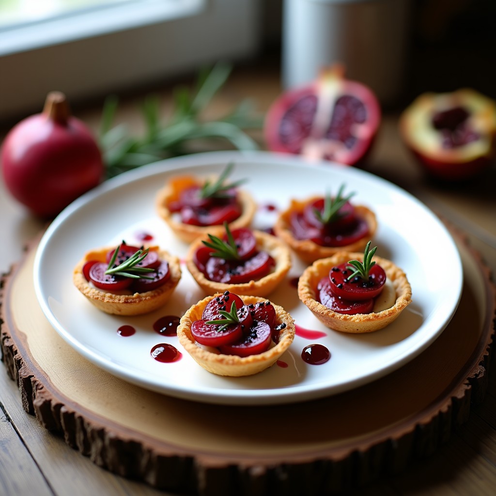 Tartaletas de Batata Morada y Queso de Cabra con Syrup de Granada: Receta Mediterránea en 30 Minutos
